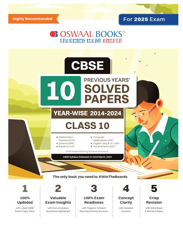 Oswaal CBSE 10 Years' Solved Papers Class 10 English Language and Literature | Sanskrit | Social Science | Science |Mathematics Standard & Basic For 2025 Board Exams 2nd Edition